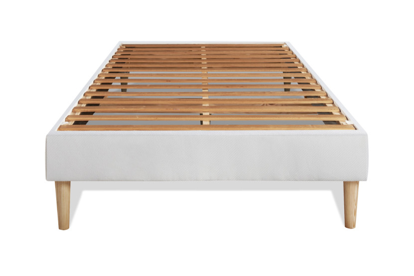 Ensemble Matelas Sommier 90x200 cm - Sommier Blanc (en kit) - Le Délicat