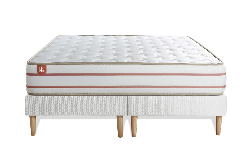 Ensemble Matelas Sommier 160x200 cm - 2 Sommiers Blanc - Le Doux