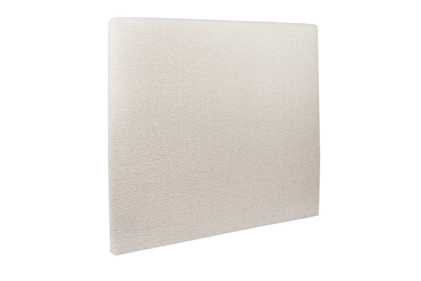 Lit 2x90x200 cm avec Tête de lit tapissée - Tissu Bouclette Beige Clair