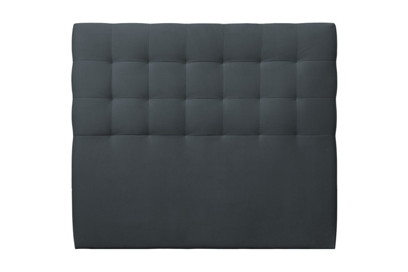 Tête de lit 200 cm Capitonnée - Tissu Velours Gris Anthracite