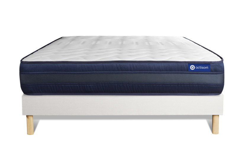 Ensemble Matelas Sommier 180x220 cm - Sommier Blanc (en kit) - Actiflex Tech
