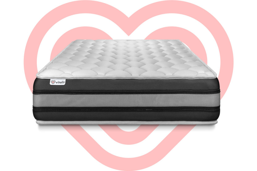 Matelas 90x200 cm Ressorts ensachés et Mémoire de forme - Vitalspring Zen
