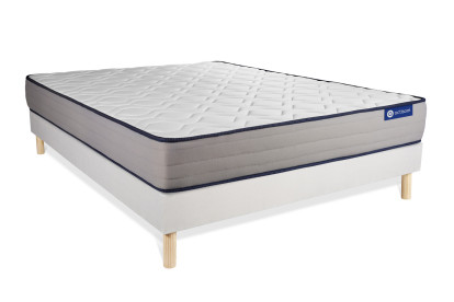 Ensemble Matelas Sommier 120x200 cm - Sommier Blanc (en kit) - Actiflex Form