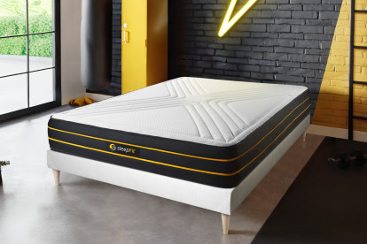 Ensemble Matelas Sommier 140x210 cm - Sommier Blanc (en kit) - Ultra