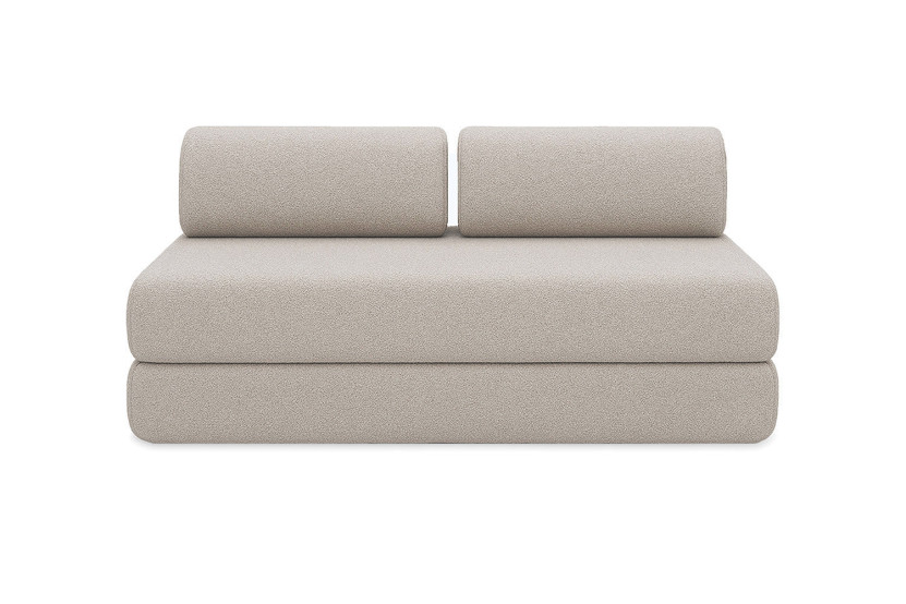 Canapé d'angle convertible 6 places - Tissu imperméable - Beige clair