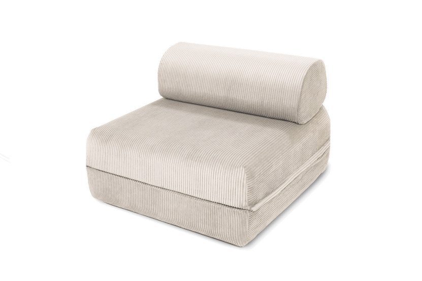 Fauteuil convertible et modulable - Velours côtelé - Blanc