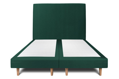 Lit 2x 80x200 cm - Sommier tapissier H29 cm + tête de lit tapissée - Tissu Velours Vert