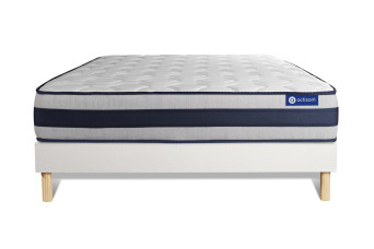Ensemble Matelas Sommier 120x200 cm - Sommier Blanc (en kit) - Actimemo Ergo