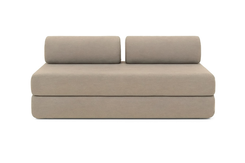 Canapé d'angle convertible 6 places - Tissu lisse - Taupe
