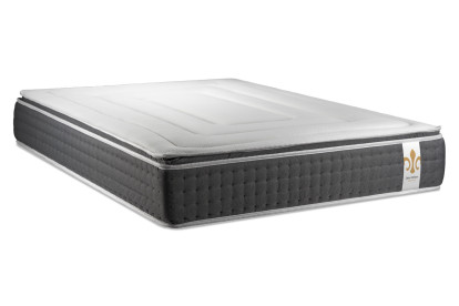 Pack lit complet 200x200 cm - Matelas + 2 Sommiers Blancs + 2 oreillers + Couette - Vingt-Six PLUS
