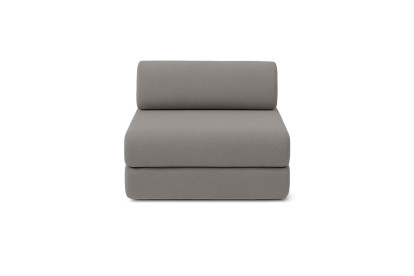 Canapé 3 places - 2 modules convertibles : Canapé 2 places + Fauteuil - Tissu lisse Gris