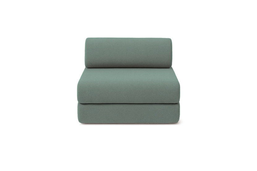 Canapé droit convertible 3 places - Tissu lisse - Vert