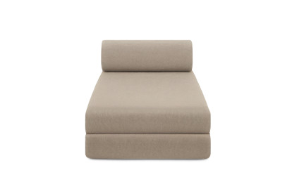 Canapé d'angle 6 places - 2 modules convertibles : Canapé 3 places + Méridienne - Tissu lisse Taupe