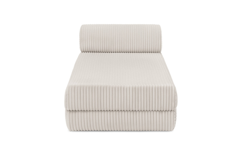 Canapé d'angle convertible 6 places - Velours côtelé XL - Blanc