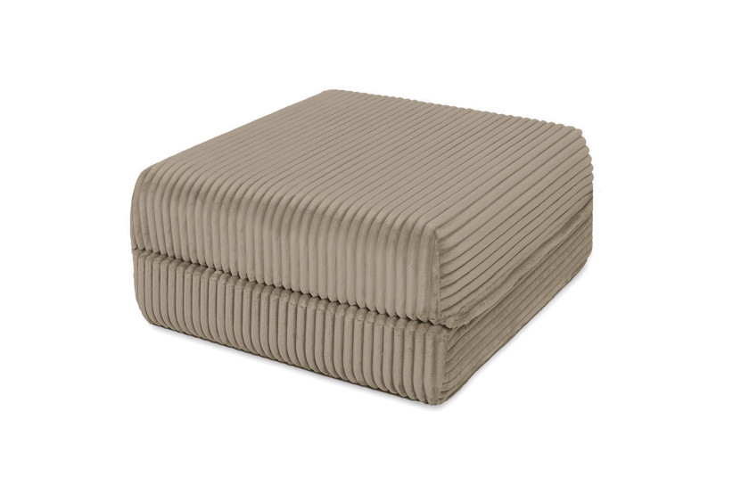 Pouf convertible et modulable - Velours côtelé XL - Taupe