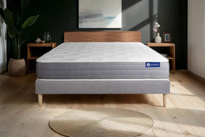 Ensemble Matelas Sommier 160x200 cm - Sommier Gris (en kit) - Actiflex Dream