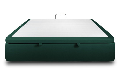 Sommier Coffre 200x200 cm - Velours - Vert