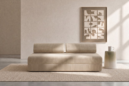 Canapé 3 places convertible et modulable - Velours côtelé Beige