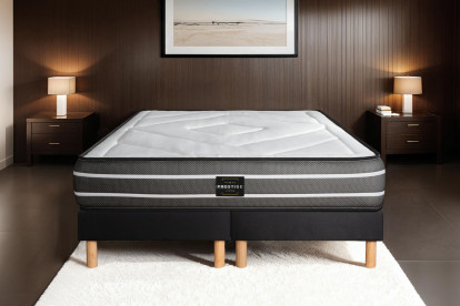 Ensemble Matelas Sommier 180x200 cm - 2 Sommiers Noirs (déjà monté) - Exclusive