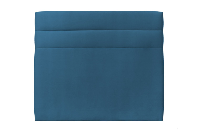 Tête de lit 200 cm Lignes - Tissu Velours Bleu Ocean