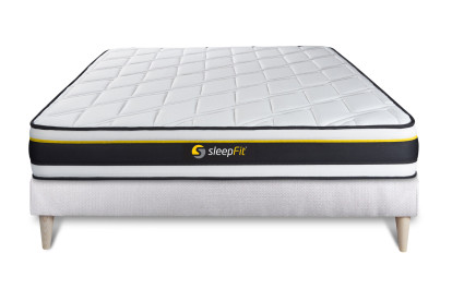 Ensemble Matelas Sommier 135x190 cm - Sommier Blanc (en kit) - Soft