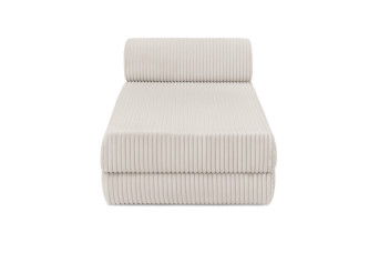 Méridienne convertible et modulable - Velours côtelé XL - Blanc