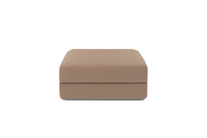 Canapé d'angle 4 places - 2 modules convertibles : Canapé 3 places + Pouf - Velours côtelé Taupe