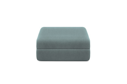 Canapé d'angle 6 places - 3 modules convertibles : Canapé 3 places + Fauteuil + Pouf - Tissu lisse Vert