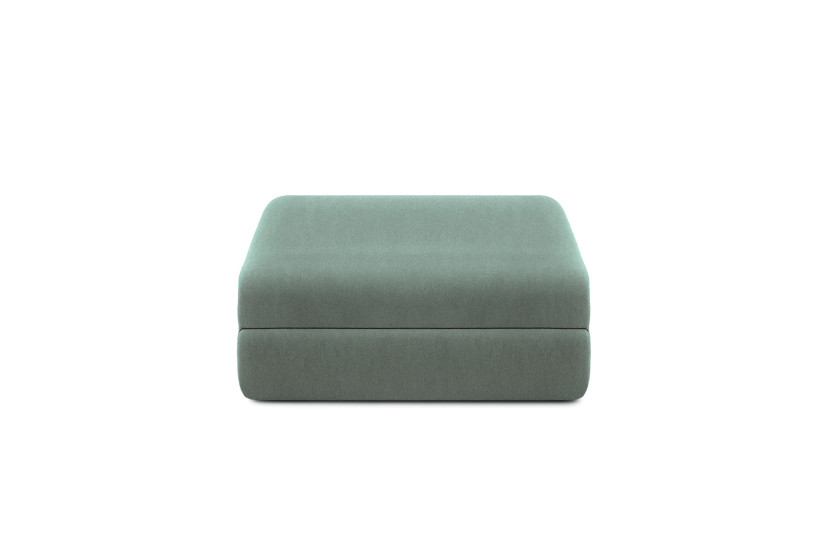 Canapé d'angle convertible 6 places - Tissu lisse - Vert