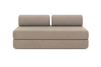 Canapé 4 places - 2 modules convertibles : Canapé 3 places + Fauteuil - Tissu lisse Taupe