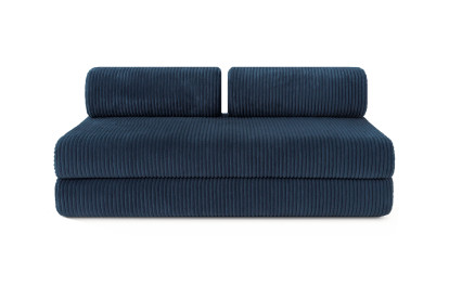 Canapé d'angle 6 places - 2 modules convertibles : Canapé 3 places + Méridienne - Velours côtelé XL Bleu