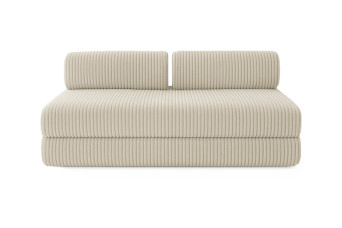 Canapé droit convertible 5 places - Velours côtelé XL - Beige