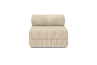 Fauteuil convertible et modulable - Velours côtelé - Beige