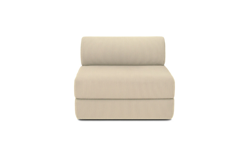 Fauteuil convertible et modulable - Velours côtelé - Beige