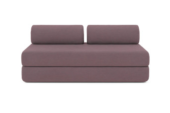 Canapé droit convertible 3 places - Tissu lisse - Terracotta