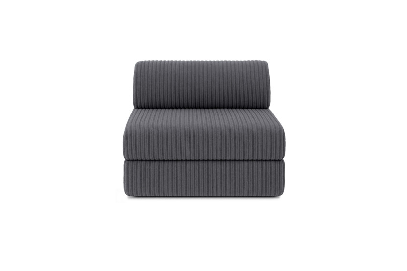 Canapé droit convertible 4 places - Velours côtelé XL - Gris