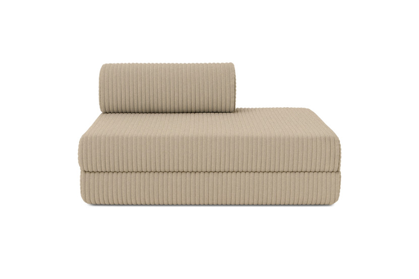 Canapé droit convertible 3 places - Velours côtelé XL - Taupe