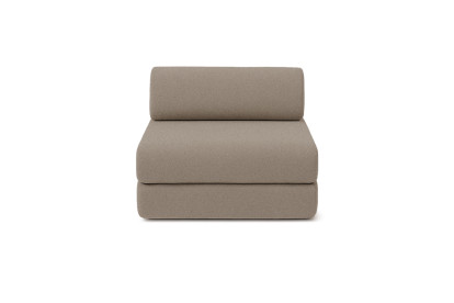 Canapé 3 places - 2 modules convertibles : Canapé 2 places + Fauteuil - Tissu lisse Taupe
