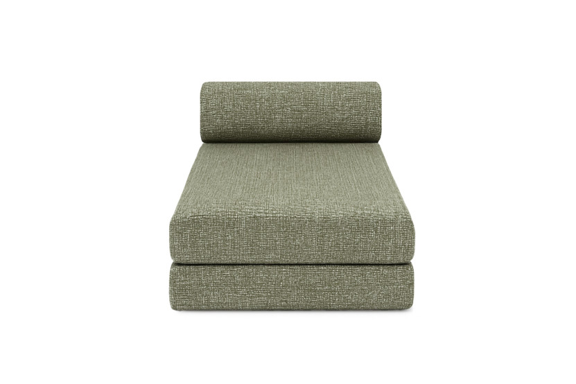Canapé d'angle convertible 6 places - Tissu tweed - Vert