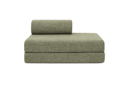 Canapé 3 places - 2 modules convertibles : Canapé 2 places + Fauteuil - Tissu tweed Vert
