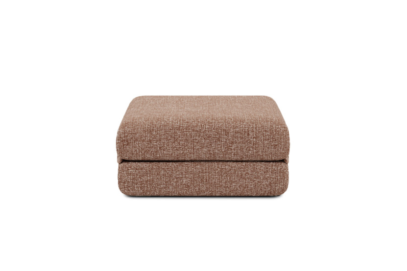 Canapé droit convertible 6 places - Tissu tweed - Rouge