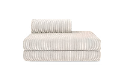 Canapé 3 places - 2 modules convertibles : Canapé 2 places + Fauteuil - Velours côtelé Blanc