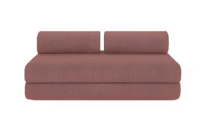 Canapé d'angle 6 places - 2 modules convertibles : Canapé 3 places + Méridienne - Velours côtelé Rose