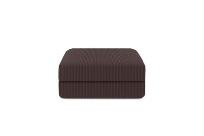 Canapé d'angle 6 places - 3 modules convertibles : Canapé 3 places + Fauteuil + Pouf - Velours côtelé Marron