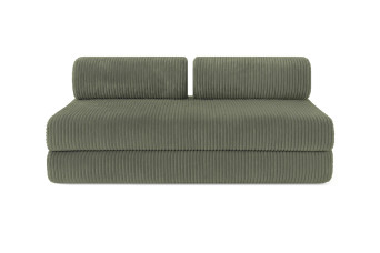 Canapé droit convertible 3 places - Velours côtelé XL - Vert