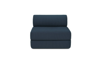 Fauteuil convertible et modulable - Velours côtelé - Bleu