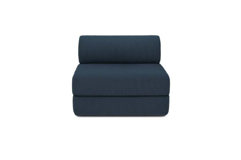 Fauteuil convertible et modulable - Velours côtelé - Bleu