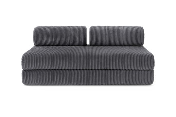 Canapé droit convertible 5 places - Velours côtelé XL - Gris