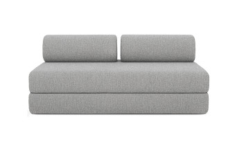 Canapé droit convertible 5 places - Tissu tweed - Gris