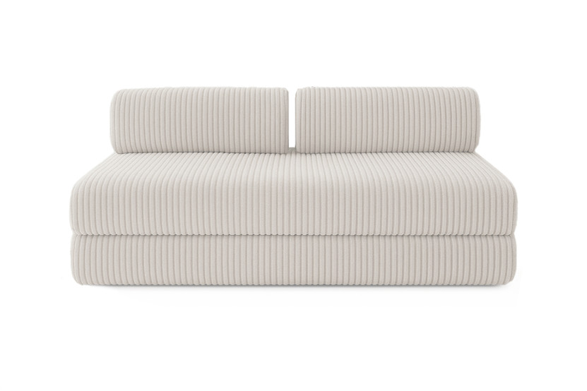 Canapé d'angle convertible 4 places - Velours côtelé XL - Blanc